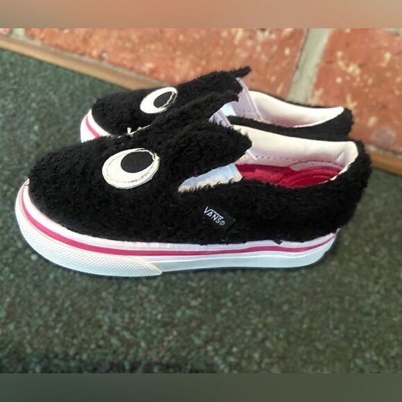 VANS Slip On Infant Baby Toddler Friend Party Furry Black Shoes size 5 - Picture 14 of 16